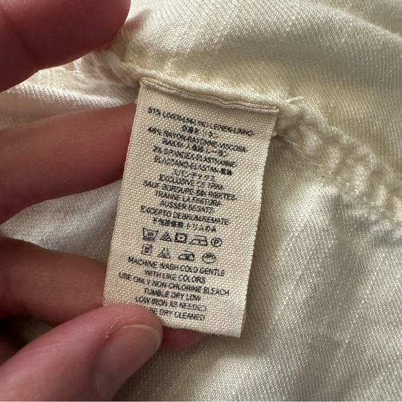 Free People Rae Femme Linen Jacket Ivory Raw Edge Size S - Picture 12 of 12